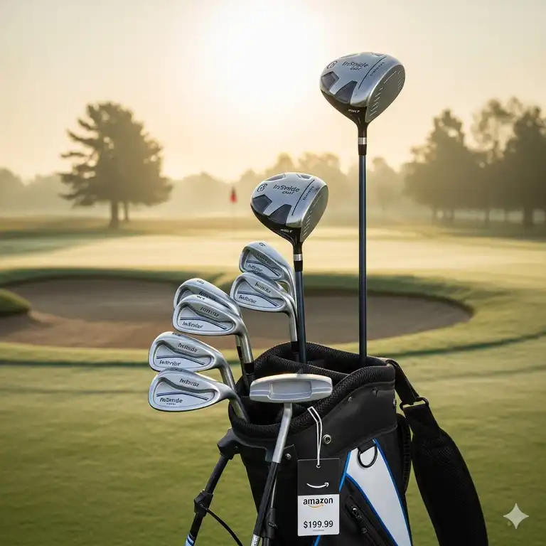 Günstige Golf Schläger Set Amazon, das ein Driver, Putter und Eisen für Anfänger enthält.