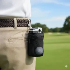 Ein Entfernungsmesser-Etui, das auch als golf zubehör tasche klein verwendet werden kann.