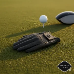 Sportliche, schwarze golf handschuhe damen leder mit verstärkten Nähten für Langlebigkeit.