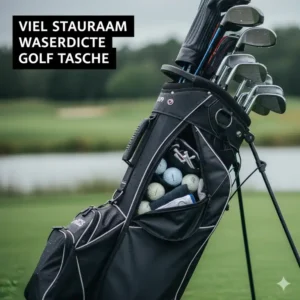 Geräumige Innentaschen einer wasserdichte Golf Tasche, die den kaufen-Vorteil von viel Stauraum hervorheben.