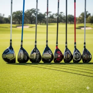 Verschiedene Driver-Modelle, ideal für Golfanfänger, nebeneinander.