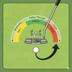 Ein Golf Putting Training Aid, das das Tempo und den Rhythmus des Schlags verbessert.