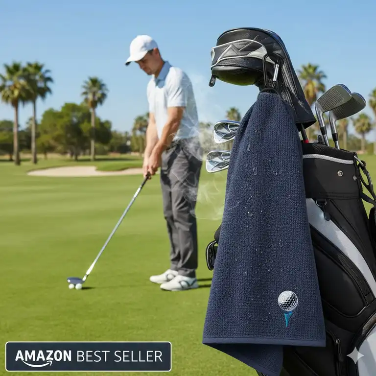 Absorbentes golf handtuch saugfähig amazon microfaser mit karabiner-clip für club-reinigung.