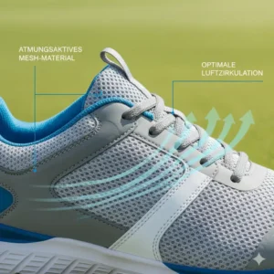 Detailaufnahme der Mesh-Zone, die die atmungsaktive Golf Schuhe Herren Funktion unterstützt.