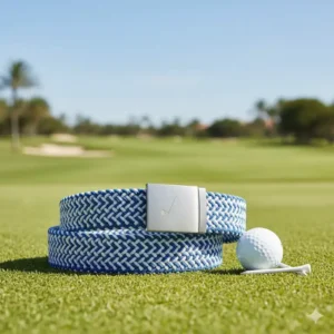 Stilvoller geflochtener golf gürtel herren amazon in Blau-Weiß, perfekt für den Sommer-Look.