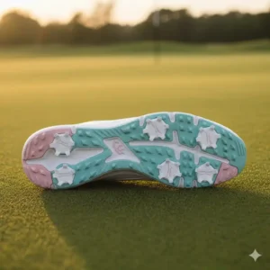 Profilsohle ohne Spikes der leichte Golf Schuhe Damen für hervorragenden Grip auf dem Rasen.