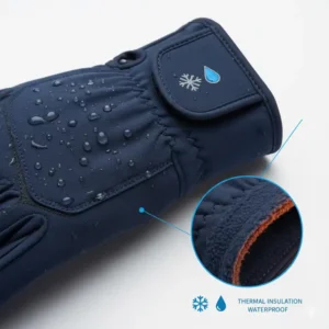 Nahansicht des materials: Wasserdichte und isolierte winter golf handschuhe herren halten die Hände trocken.