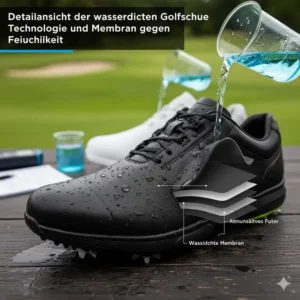 Nahaufnahme der Membran: So bestehen die Schuhe den wasserdichte golf schuhe test