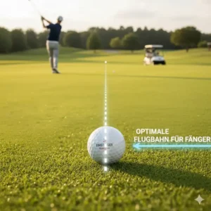 Darstellung einer geraden Golf Ball Flugbahn für Anfänger.