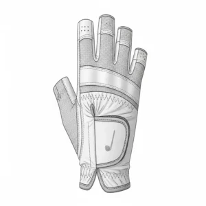 Halbfinger UV-Schutz Golf Handschuh für Damen, ideal für heiße Sommertage und Atmungsaktivität.