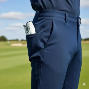Detailansicht des elastischen Bundes einer bequeme golf hose herren für optimalen Halt und Komfort.