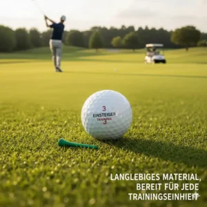 Langlebiger Golfball aus dem Anfänger-Set, bereit für das Training.