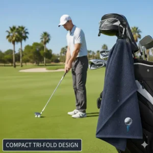 Das kompakte trifold golf handtuch saugfähig amazon design für einfache aufbewahrung.
