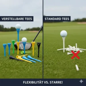Vergleich zwischen verstellbare golf tees amazon und Standard-Tees.