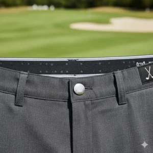 Detailansicht des elastischen Bundes einer bequeme golf hose herren für optimalen Halt und Komfort.