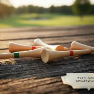 Hervorhebung der natürlichen Qualität und Maserung der golf tees holz in der packung.