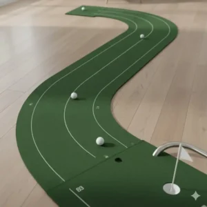 Nahaufnahme des golf putting matte gebogen Designs zur Simulation von Kurven.