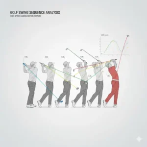 Sequenzielle Bewegungsanalyse des Golfschwung Kamera Hochgeschwindigkeit-Ablaufs in Zeitlupe. Golf Swing Kamera High Speed