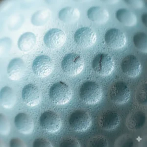 Nahaufnahme des weichen Schaum-Materials der Indoor Golfbälle, die für das Training drinnen geeignet sind.