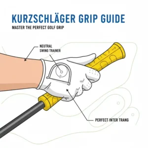 Nahaufnahme einer Illustration, die die korrekte Grifftechnik mit dem kurzschläger swing trainer golf zeigt.