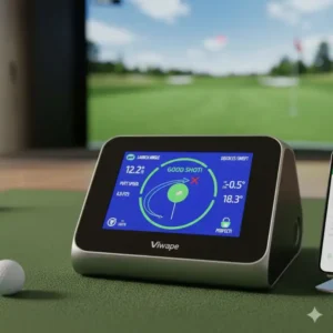 Digitales Display des Golf Putting Trainer mit Sensor, das sofortiges Feedback zu Geschwindigkeit und Ausrichtung liefert.