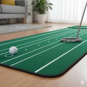 Hochwertiges Material der Golf Putting Matte mit Linien – simuliert echtes Green-Gefühl.