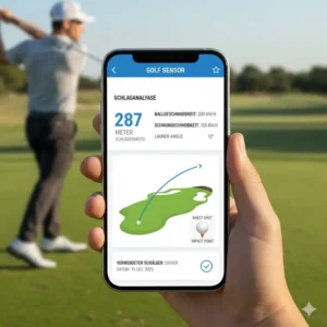 Datenanzeige der Schlagstatistik in der Golf-App nach Verwendung des Schlägersensors.