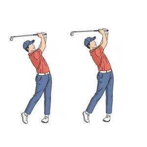 Diagramm, das die korrekte Takeaway-Position zeigt, aufgezeichnet durch eine Golfschwung Kamera Hochgeschwindigkeit.
