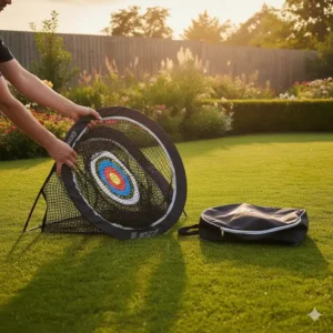 golf chipping netz garten zusammengefaltet.