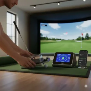 Schnelle Installation des tragbaren Golf Putting Trainer mit Sensor auf verschiedenen Übungsflächen.
