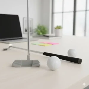 Tragbarer Putter und Golfbälle des mini golf set büro kaufen, perfekt für schnelles Training zwischendurch.
