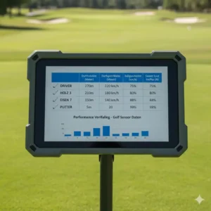 Schlagweiten und Performance verschiedener Golfschläger mit Sensor-Tracking im Vergleich.