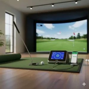 Ansicht des Akkus und des Ladevorgangs für langanhaltenden Gebrauch des Golf Putting Trainer mit Sensor.