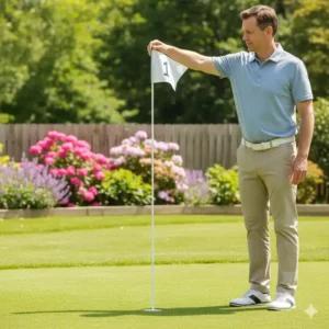 Die ideale Höhe der golf flagge loch set Fahnenstange für das garten Putting-Grün.