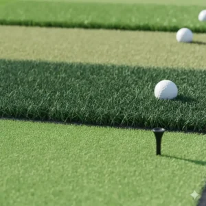 Verschiedene Rasenhöhen auf der Golf-Chipping-Matte Indoor Outdoor zur Simulation unterschiedlicher Lagen.