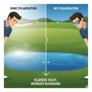 Effektive Reduzierung der Blendung durch eine golf sonnenbrille polarisiert.