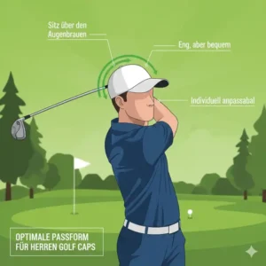 Illustration der perfekten Passform, wenn Sie eine golf cap herren kaufen.