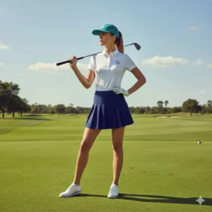 Ein moderner Look für das Green mit einer dunkelblauen golf cap damen stylish.