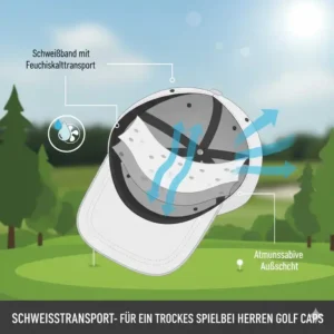 Illustration zum Schweißband-System beim golf cap herren kaufen.