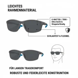 Ultraleichtes Material für die tägliche Nutzung der golf sonnenbrille polarisiert.