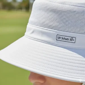 Detailansicht der Textur und Qualität vom golf hut sonnenschutz damen.