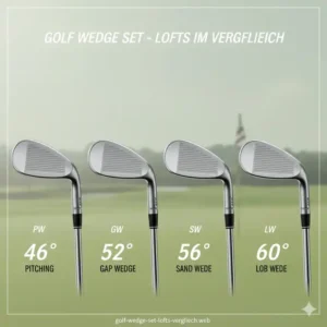 Vergleich der verschiedenen Lofts in einem golf wedge set kurzspiel.