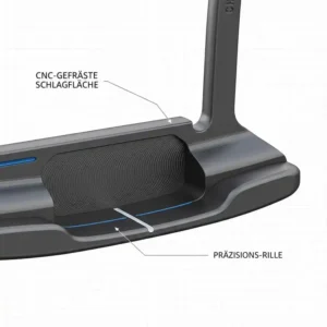 Detailaufnahme der gefrästen Schlagfläche für einen golf putter hohe präzision.