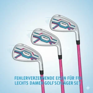 Detailansicht der Eisen-Schläger, die zu diesem golf schläger set damen leicht gehören.