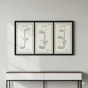 Stilvolle Wanddeko und Bilder, die perfekt zu anderen golf deko accessoires im Raum passen.