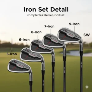 Die verschiedenen Eisen eines golf schläger set komplett herren im Detail.