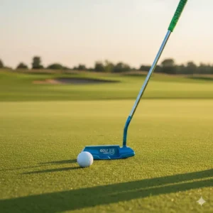 Ein präziser Putter als Teil vom golf kinder schläger set auf dem Green.