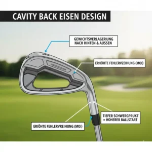 Technische Illustration des Cavity Back Designs bei golf schläger für hohes handicap.