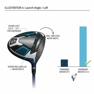 Der ideale Loft-Winkel für einen golf driver fehlerverzeihend anfänger für leichten Ballstart.
