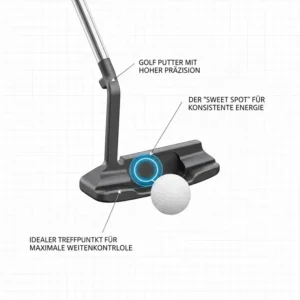Illustration des optimalen Treffpunkts (Sweet Spot) beim golf putter hohe präzision.